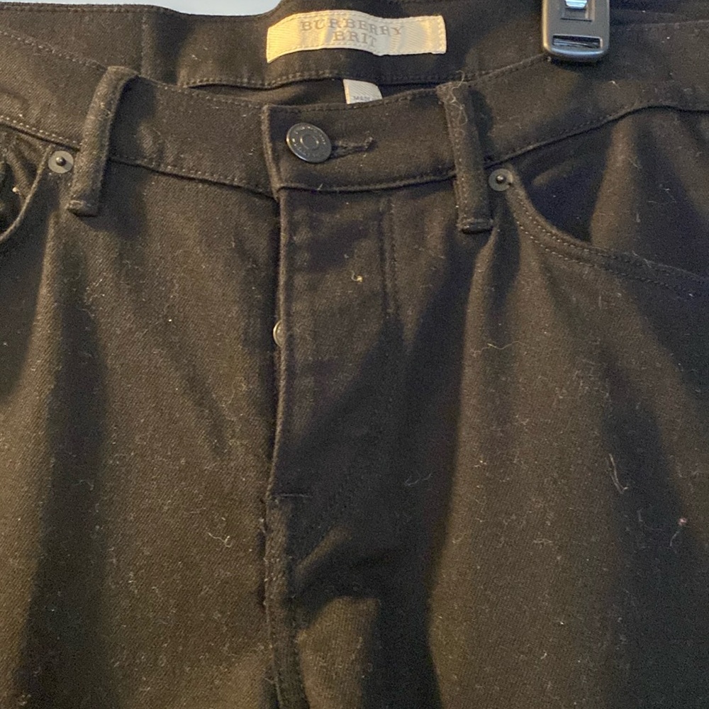 Burberry Black Unisex Straight Leg Cotton Stretch Logo Hardware Jeans NeverUsed - Picture 6 of 16